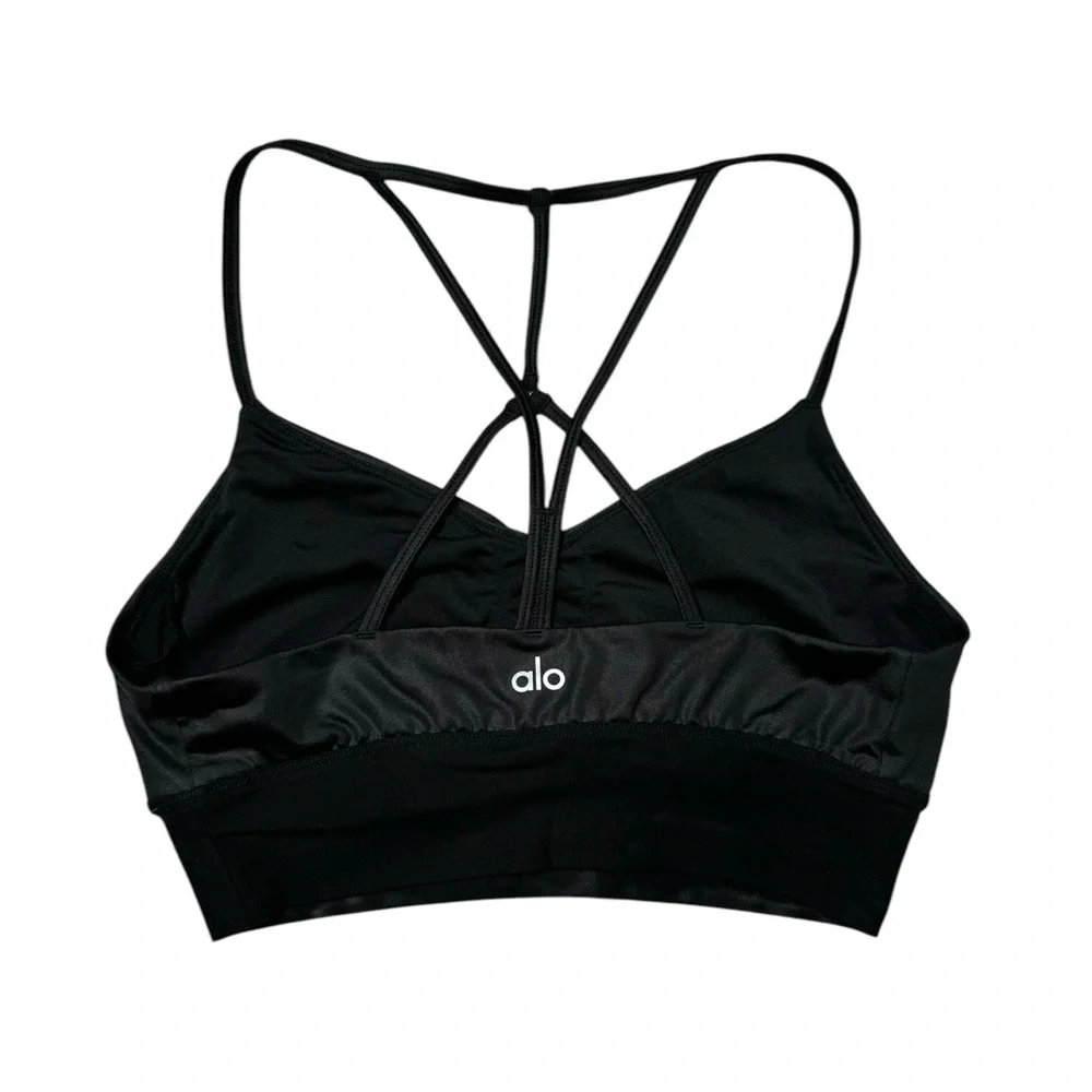 alo yoga | Lavish Bra in Black Glossy/Black Medium